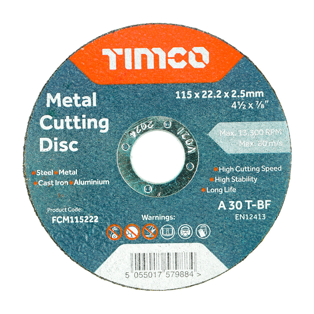 TIMCO B/Abrasive Flat Wheel Metal - 115 x 22.2 x 2.5 - Image