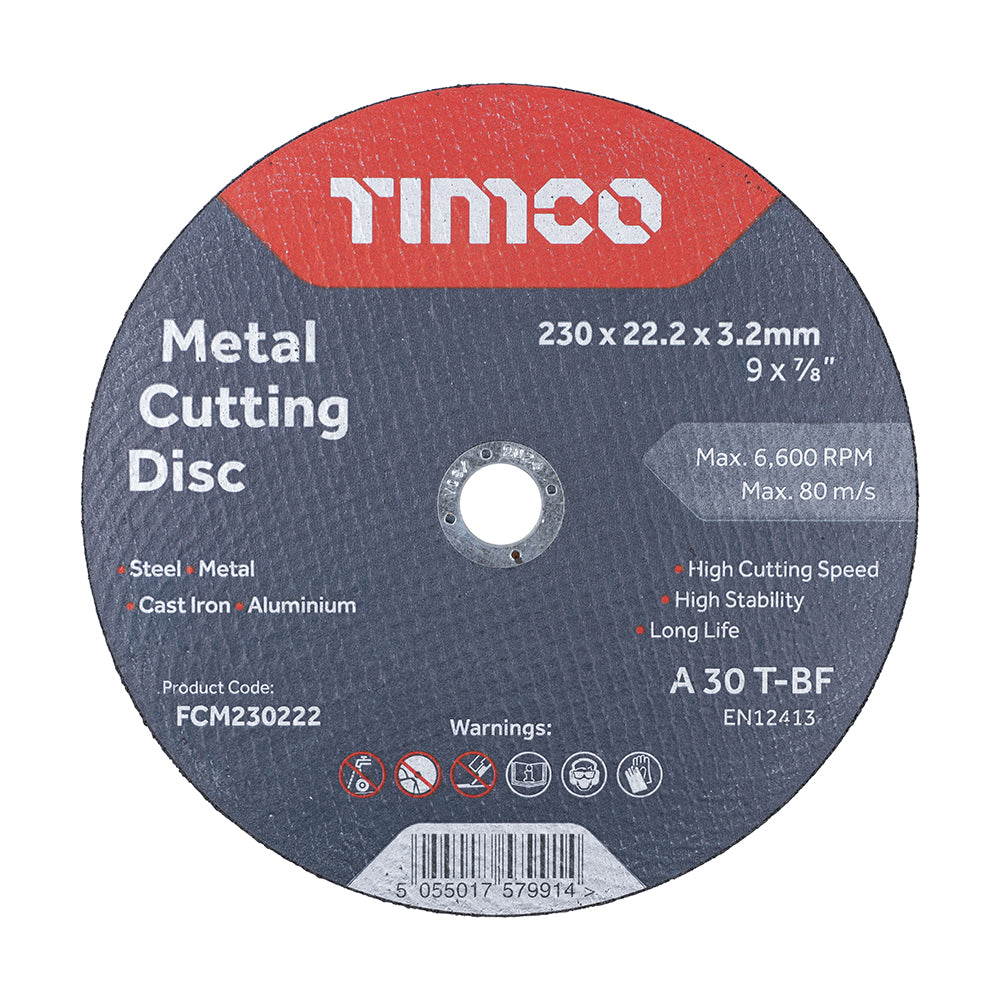 TIMCO B/Abrasive Flat Wheel Metal - 230 x 22.2 x 3.2 - Image