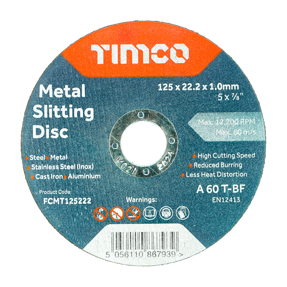 TIMCO B/Abrasive Flat Wheel Inox - 125 x 22.2 x 1.0 - Image