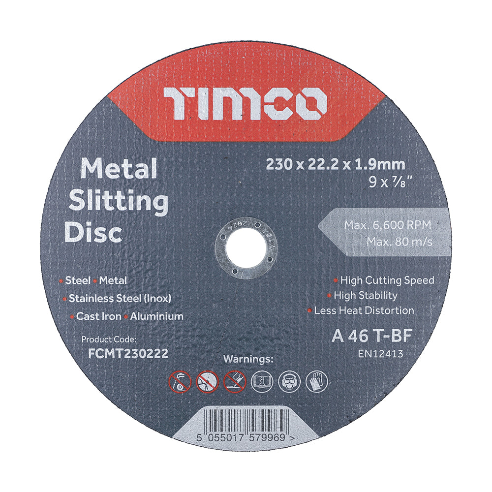 TIMCO B/Abrasive Flat Wheel Inox - 230 x 22.2 x 1.9 - Image