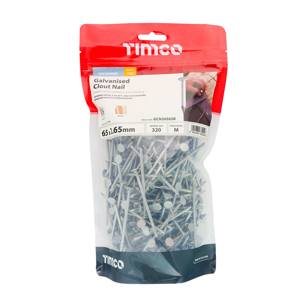 TIMCO Clout Nails Galvanised - 65 x 2.65 - Image