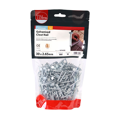 TIMCO Clout Nails Galvanised - 30 x 2.65 - Image
