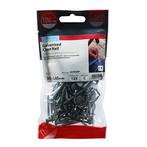 TIMCO Clout Nails Galvanised - 30 x 2.65 - Image