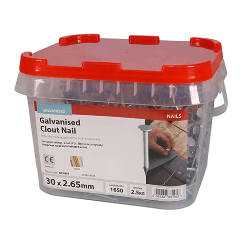 TIMCO Clout Nails Galvanised - 30 x 2.65 - Image