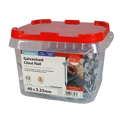 TIMCO Clout Nails Galvanised - 40 x 3.35 - Image