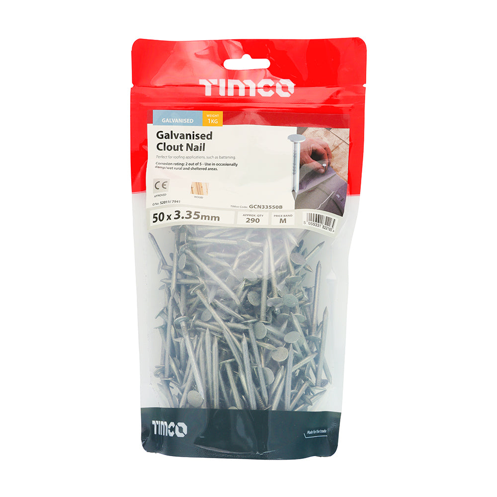 TIMCO Clout Nails Galvanised - 50 x 3.35 - Image