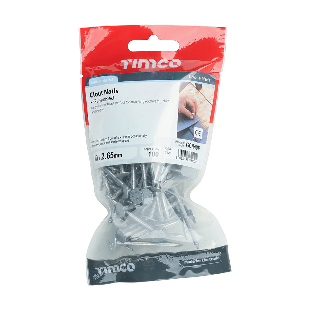 TIMCO Clout Nails Galvanised - 40 x 2.65 - Image