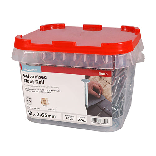 TIMCO Clout Nails Galvanised - 40 x 2.65 - Image