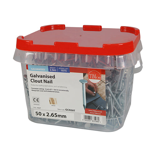 TIMCO Clout Nails Galvanised - 50 x 2.65 - Image