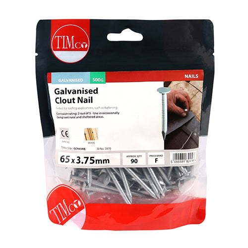TIMCO Clout Nails Galvanised - 65 x 3.75 - Image