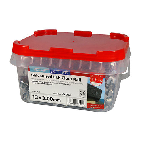 TIMCO Extra Large Head Clout Nails Galvanised - 13 x 3.00 - Image