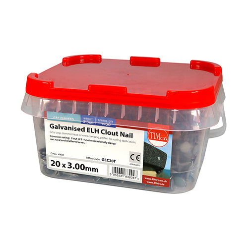 TIMCO Extra Large Head Clout Nails Galvanised - 20 x 3.00 - Image