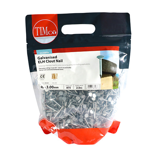 TIMCO Extra Large Head Clout Nails Galvanised - 40 x 3.00 - Image