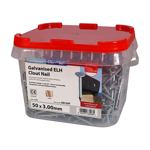 TIMCO Extra Large Head Clout Nails Galvanised - 50 x 3.00 - Image
