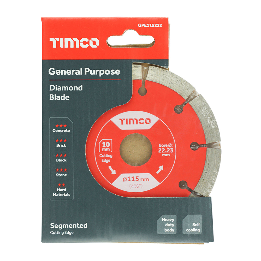 TIMCO General Purpose Diamond Blade Segmented - 115 x 22.2 - Image