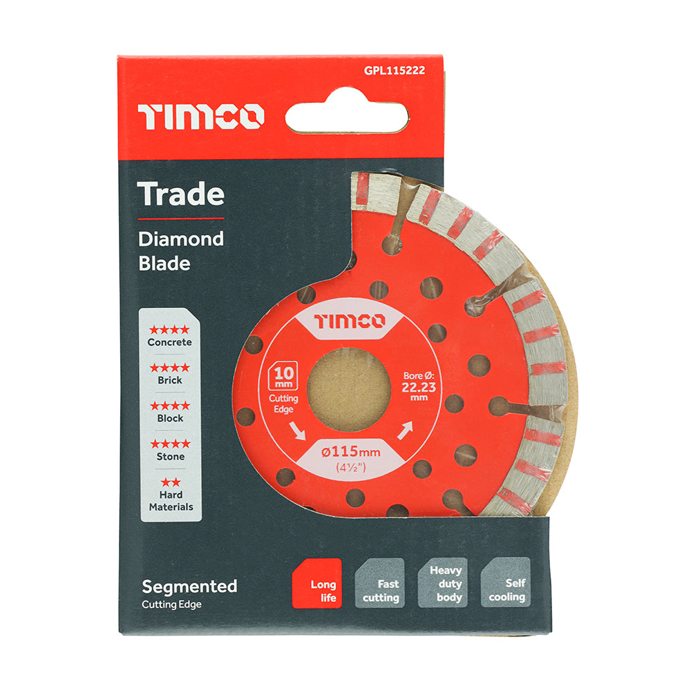 TIMCO Trade Diamond Blade Segmented - 115 x 22.2 - Image