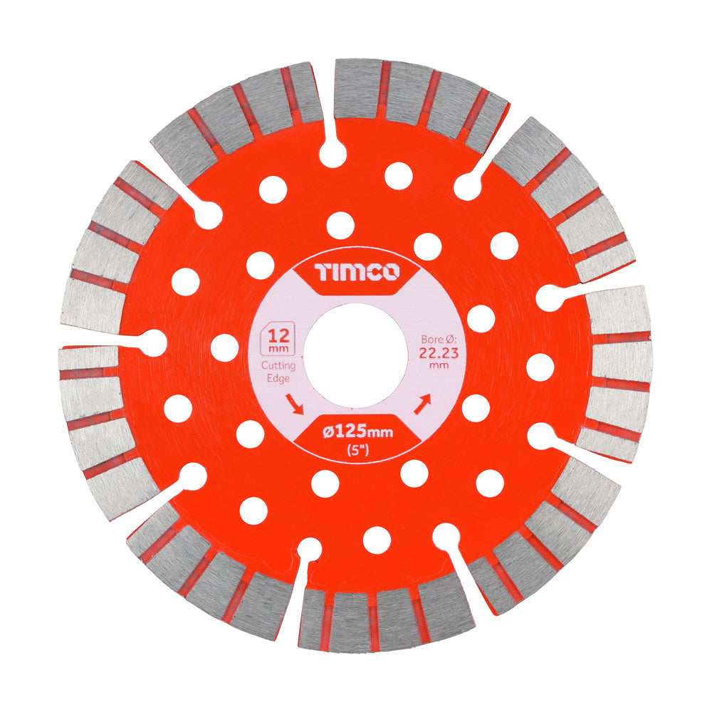 TIMCO Diamond Blade Laser 12mm Seg - 125 x 22.2 - Image