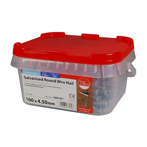 TIMCO Round Wire Nails Galvanised - 100 x 4.50 - Image