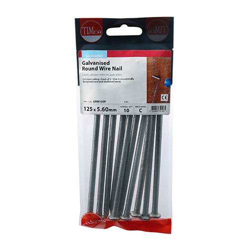 TIMCO Round Wire Nails Galvanised - 125 x 5.60 - Image