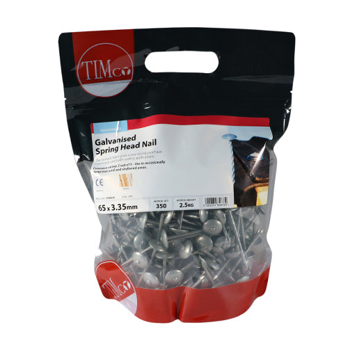 TIMCO Spring Head Nails Galvanised - 65 x 3.35 - Image