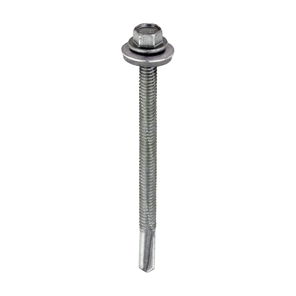 TIMCO Self-Drilling Heavy Section Screws Exterior Silver with EPDM Washer - 5.5 x 80 - Image