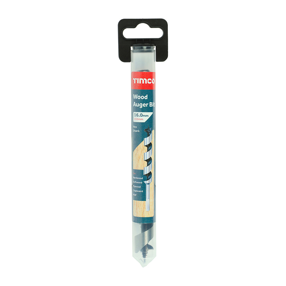 TIMCO Wood Auger Bit - Hex Shank - 16.0 x 155 - Image