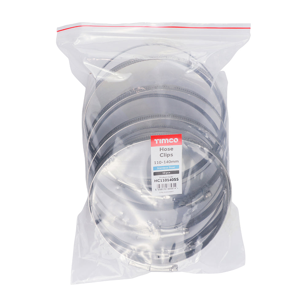 TIMCO Hose Clips A2 Stainless Steel - 110-140mm - Image