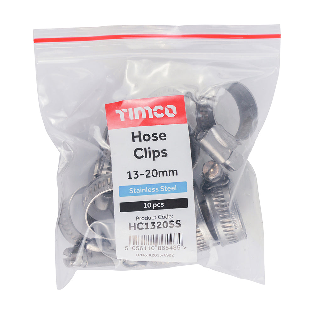 TIMCO Hose Clips A2 Stainless Steel - 13-20mm - Image