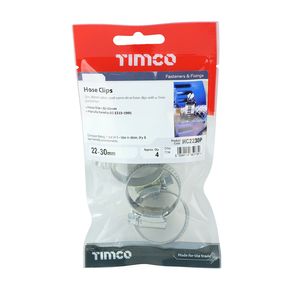 TIMCO Hose Clips Silver - 22-30mm - Image