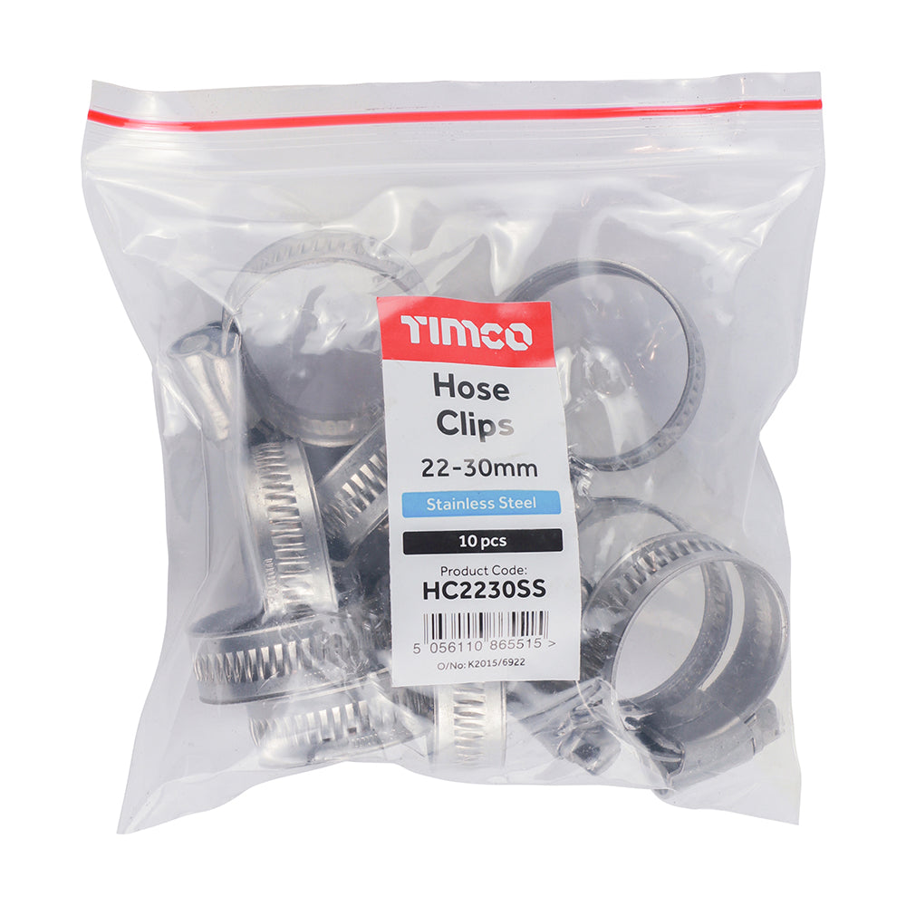 TIMCO Hose Clips A2 Stainless Steel - 22-30mm - Image