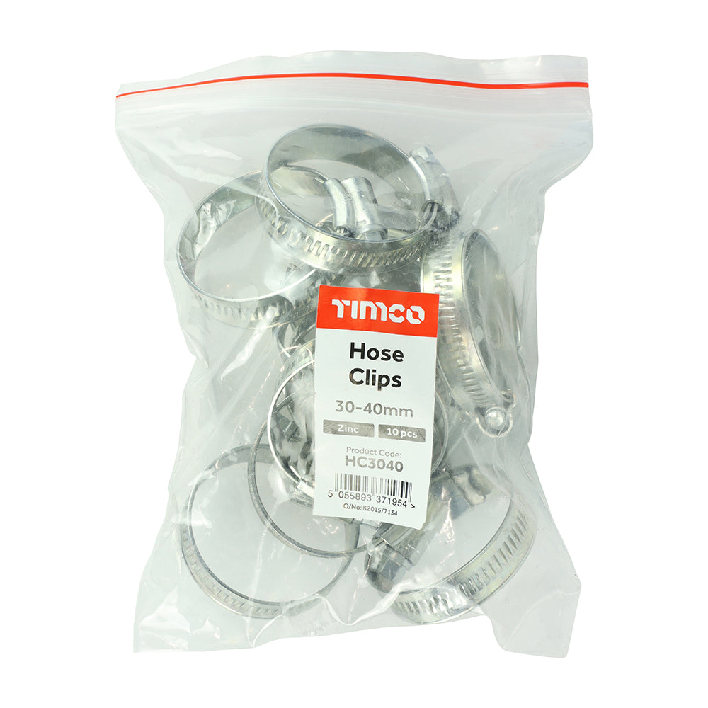 TIMCO Hose Clips Silver - 30-40mm - Image