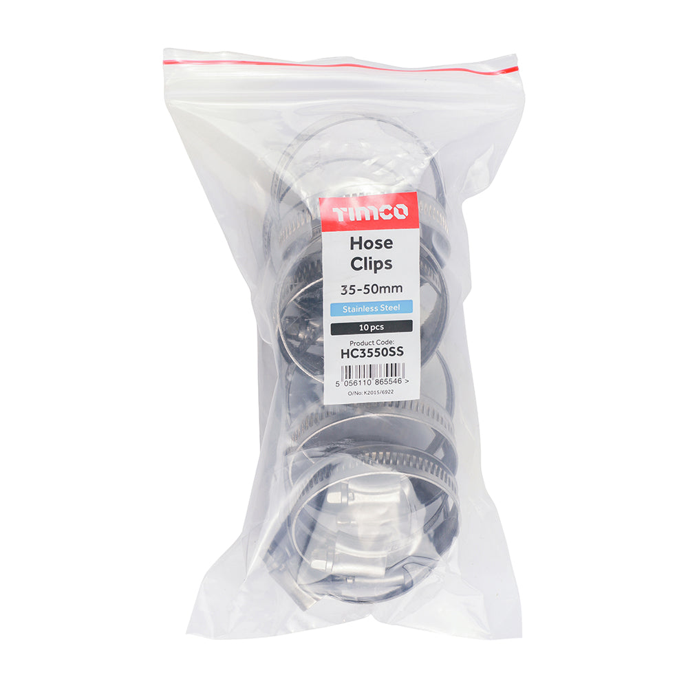 TIMCO Hose Clips A2 Stainless Steel - 35-50mm - Image