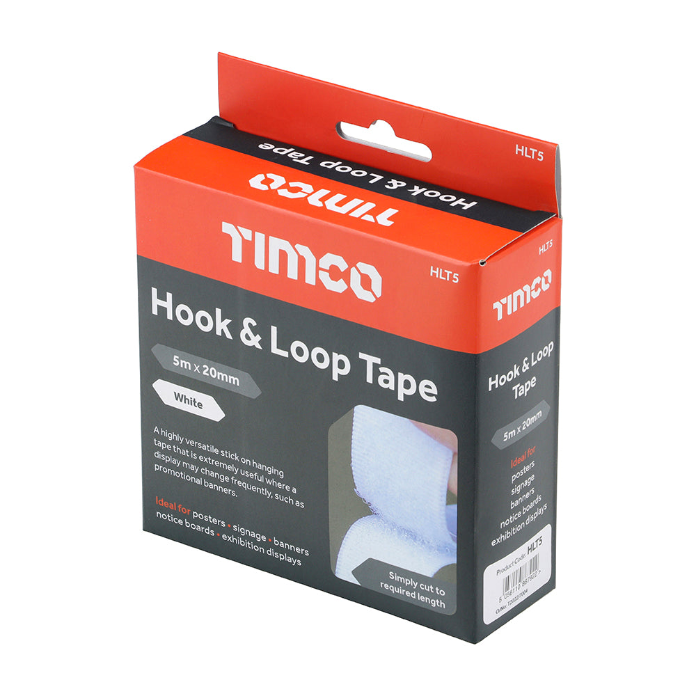 TIMCO Hook and Loop Tape - 5m x 20mm - Image