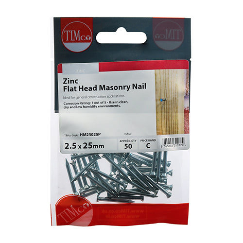TIMCO Masonry Nails Zinc - 2.5 x 25 - Image