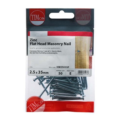 TIMCO Masonry Nails Zinc - 2.5 x 35 - Image