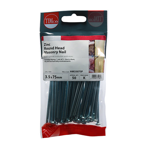 TIMCO Masonry Nails Zinc - 3.5 x 75 - Image
