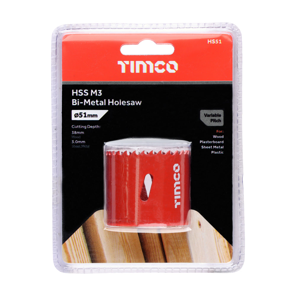TIMCO M3 Bi-Metal Holesaw Variable - 51mm - Image