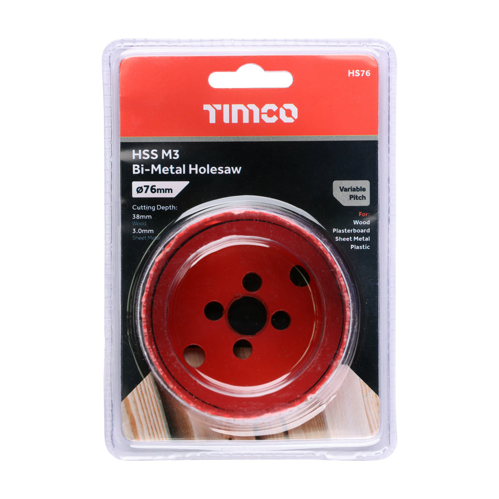 TIMCO M3 Bi-Metal Holesaw Variable - 76mm - Image