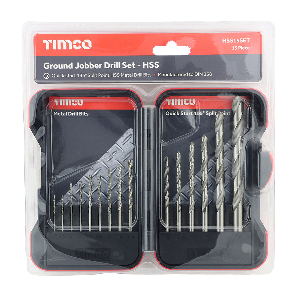 TIMCO Ground Jobber Drills Set HSS - 15pc - Image