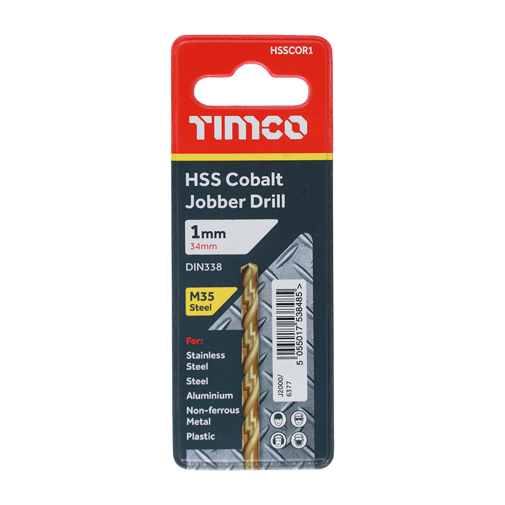 TIMCO Ground Jobber Drills - Cobalt M35 - 1.0mm - Image