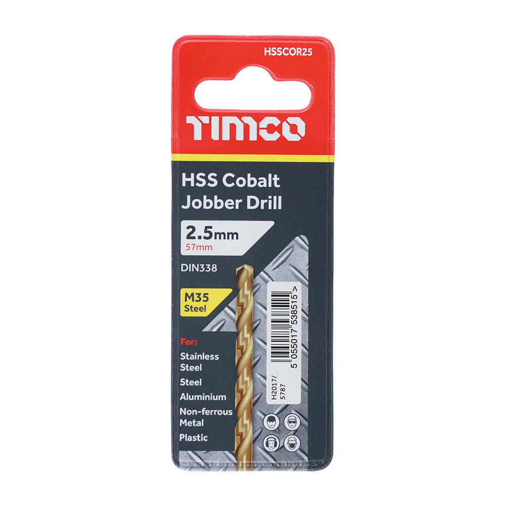 TIMCO Ground Jobber Drills - Cobalt M35 - 2.5mm - Image