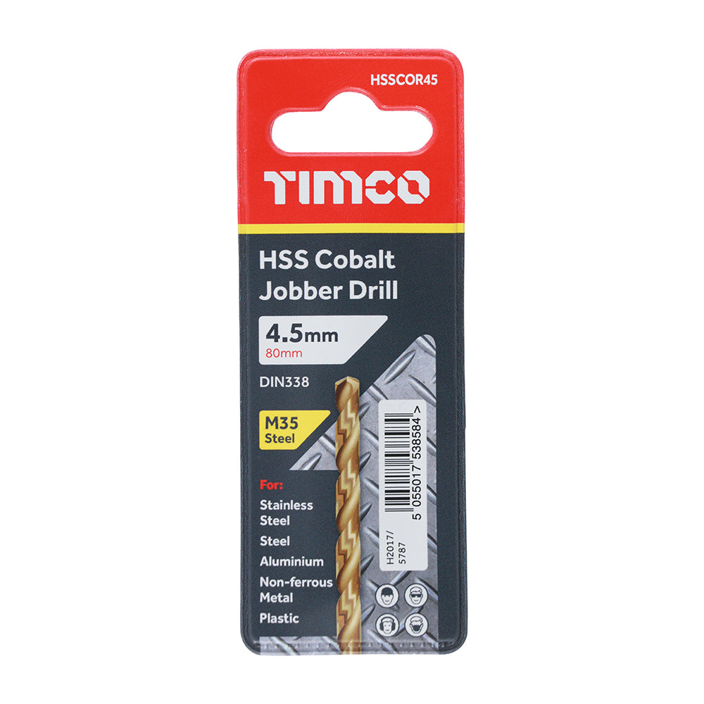 TIMCO Ground Jobber Drills - Cobalt M35 - 4.5mm - Image