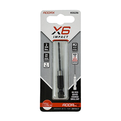 TIMCO X6 HSS Impact Drill Bits - 2.0mm - Image