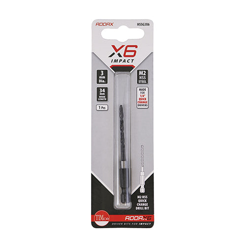 TIMCO X6 HSS Impact Drill Bits - 3.0mm - Image