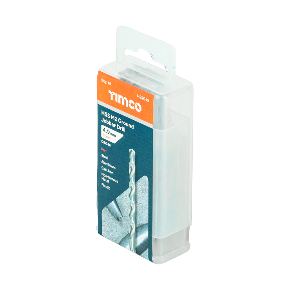 TIMCO Ground Jobber Drills HSS M2 - 4.9mm - Image