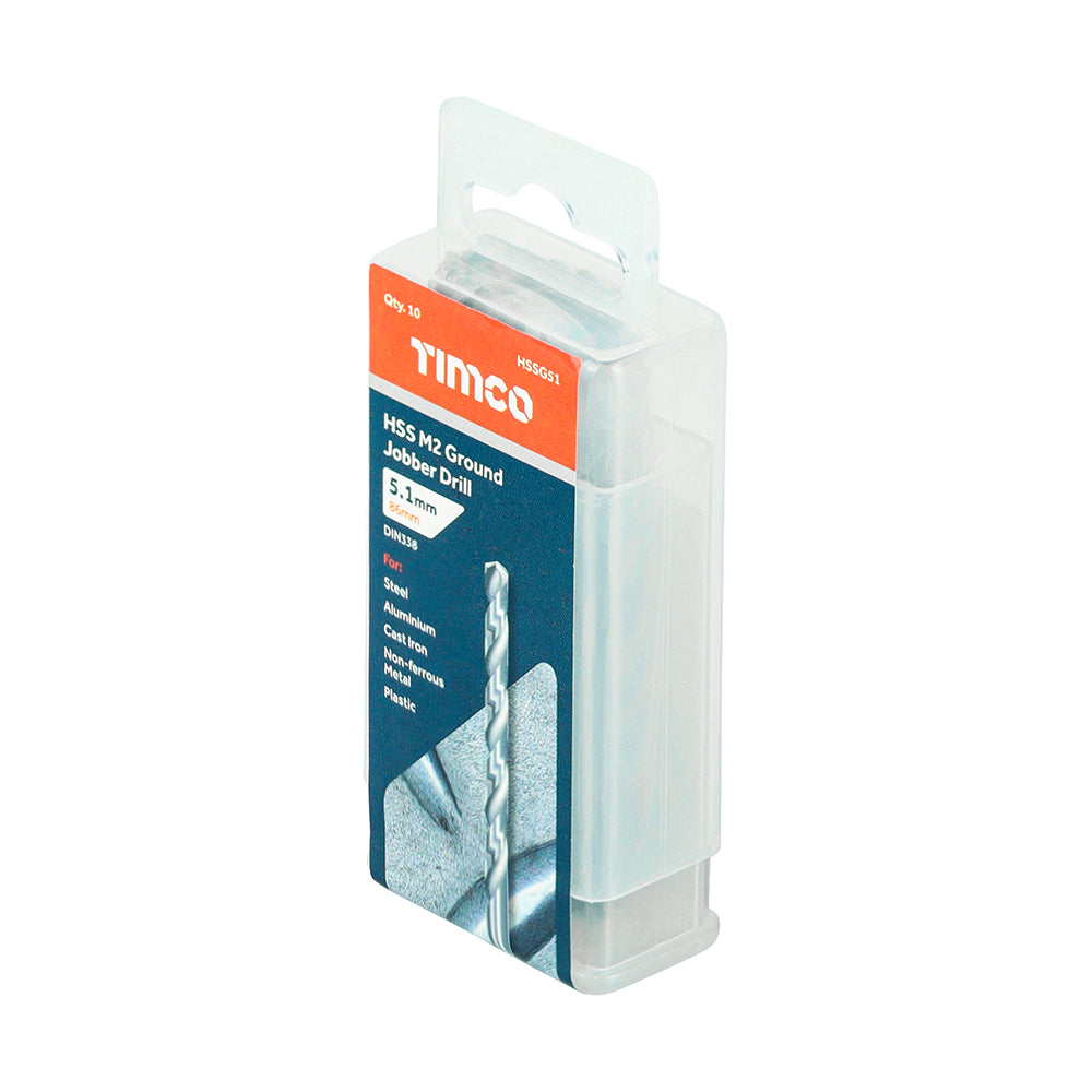 TIMCO Ground Jobber Drills HSS M2 - 5.1mm - Image