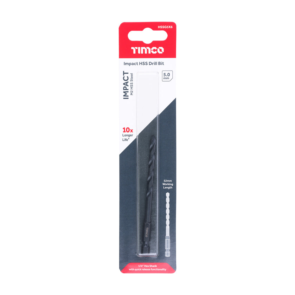 TIMCO X6 HSS Impact Drill Bits - 5.0mm - Image