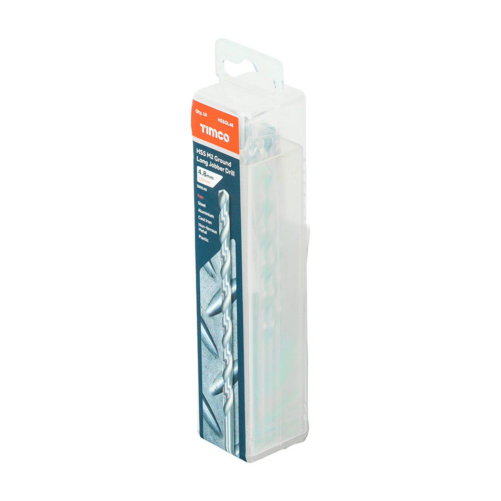 TIMCO Ground Long Jobber Drills HSS M2 - 4.8mm - Image