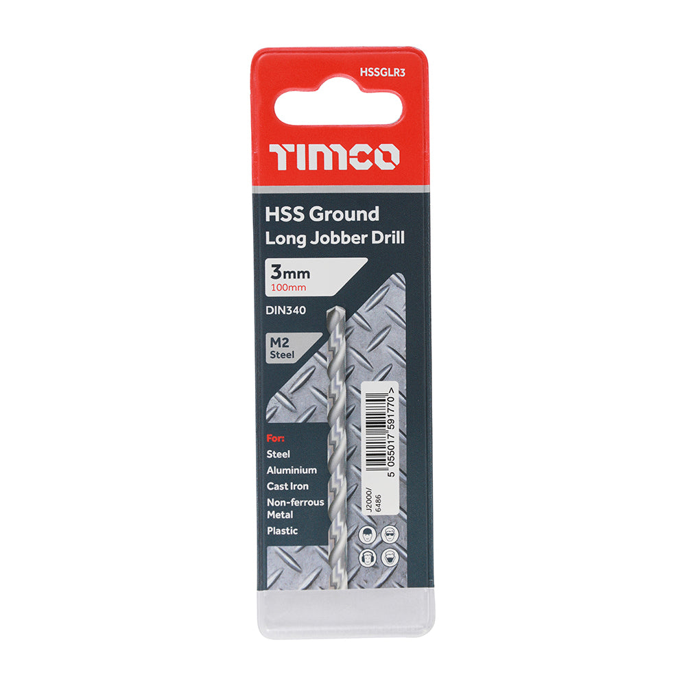 TIMCO Ground Long Jobber Drills HSS M2 - 3.0mm - Image
