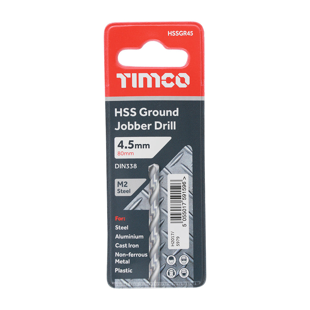 TIMCO Ground Jobber Drills HSS M2 - 4.5mm - Image